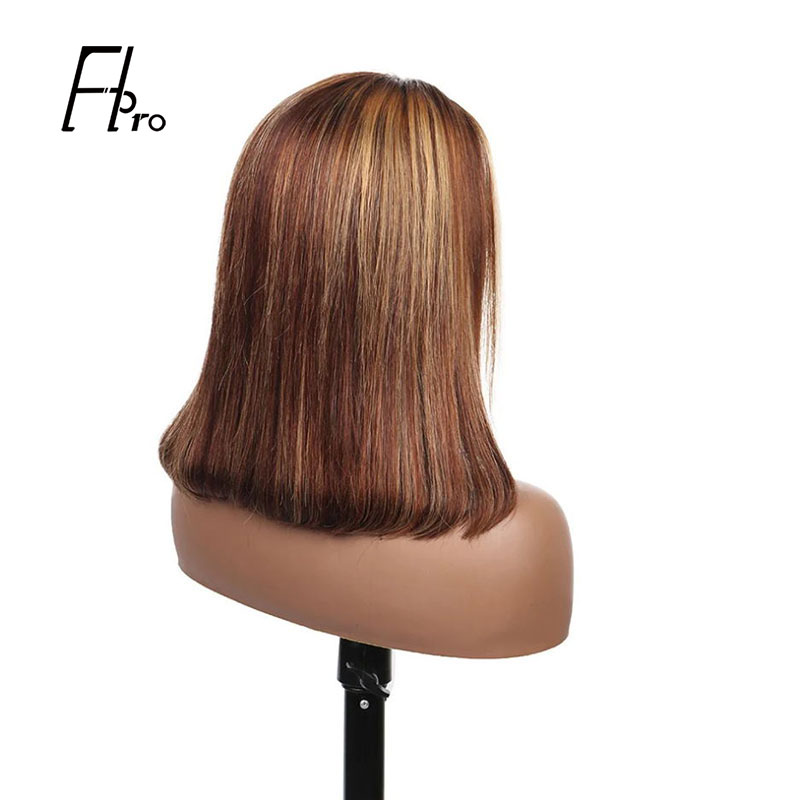 Highlight Virgin Hair Bob Wig 4x4 Lace Closure Wig Eye Catching Short